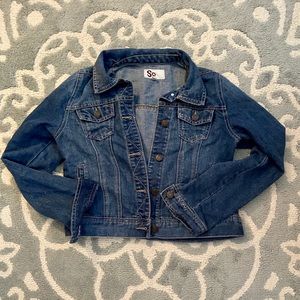 SO cropped length Jean jacket cropped length blue